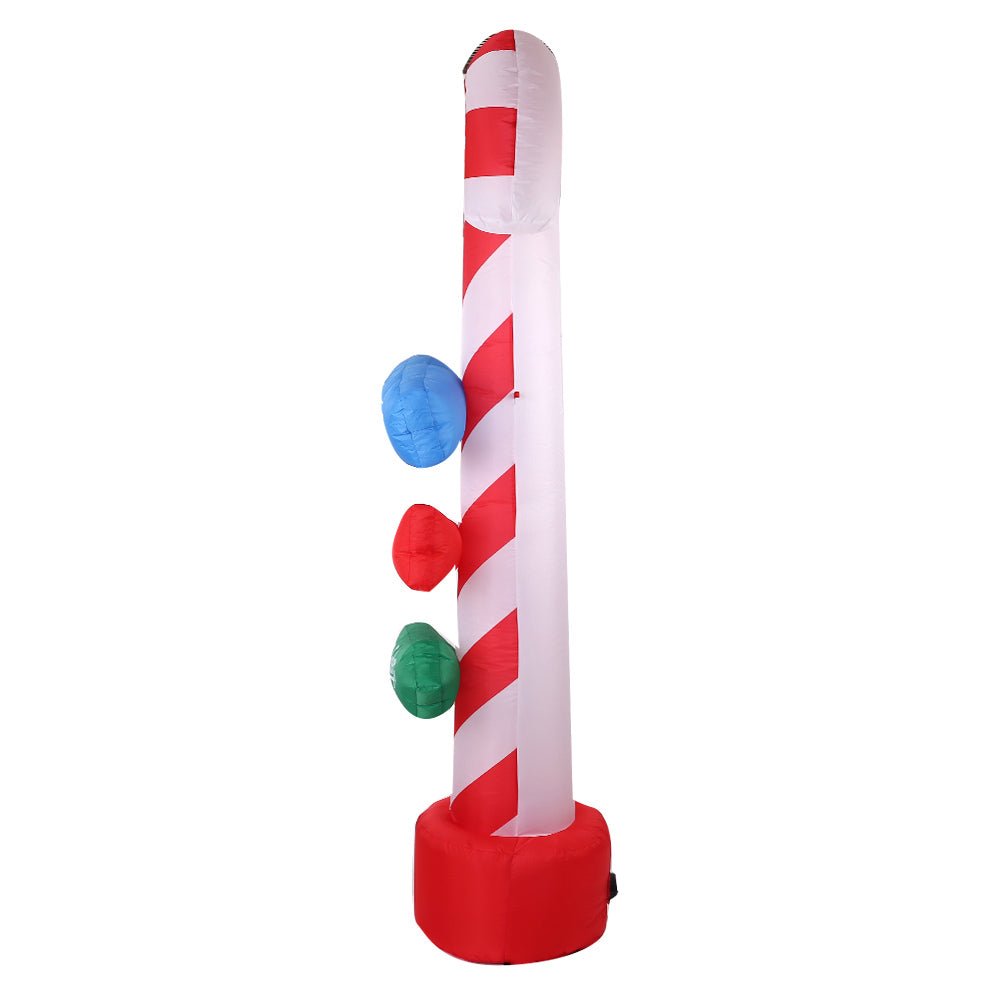2.4M Christmas Inflatable Santa Guide Candy Pole Xmas Decor LED - Bedzy Australia