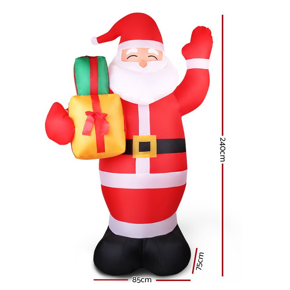 2.4M Christmas Inflatables Santa Xmas Light Decor LED Airpower - Bedzy Australia