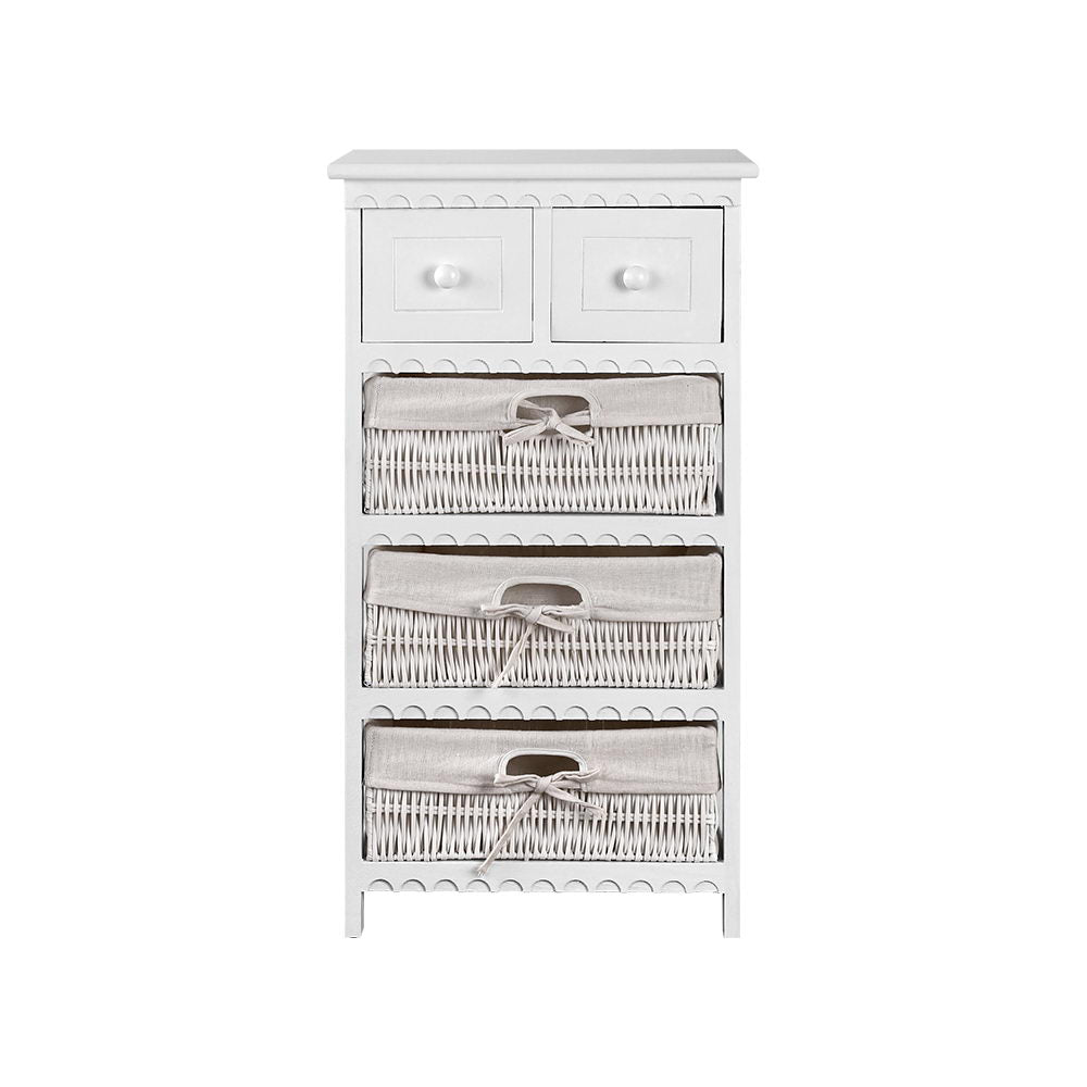 3 Basket Storage Drawers - White - Bedzy Australia