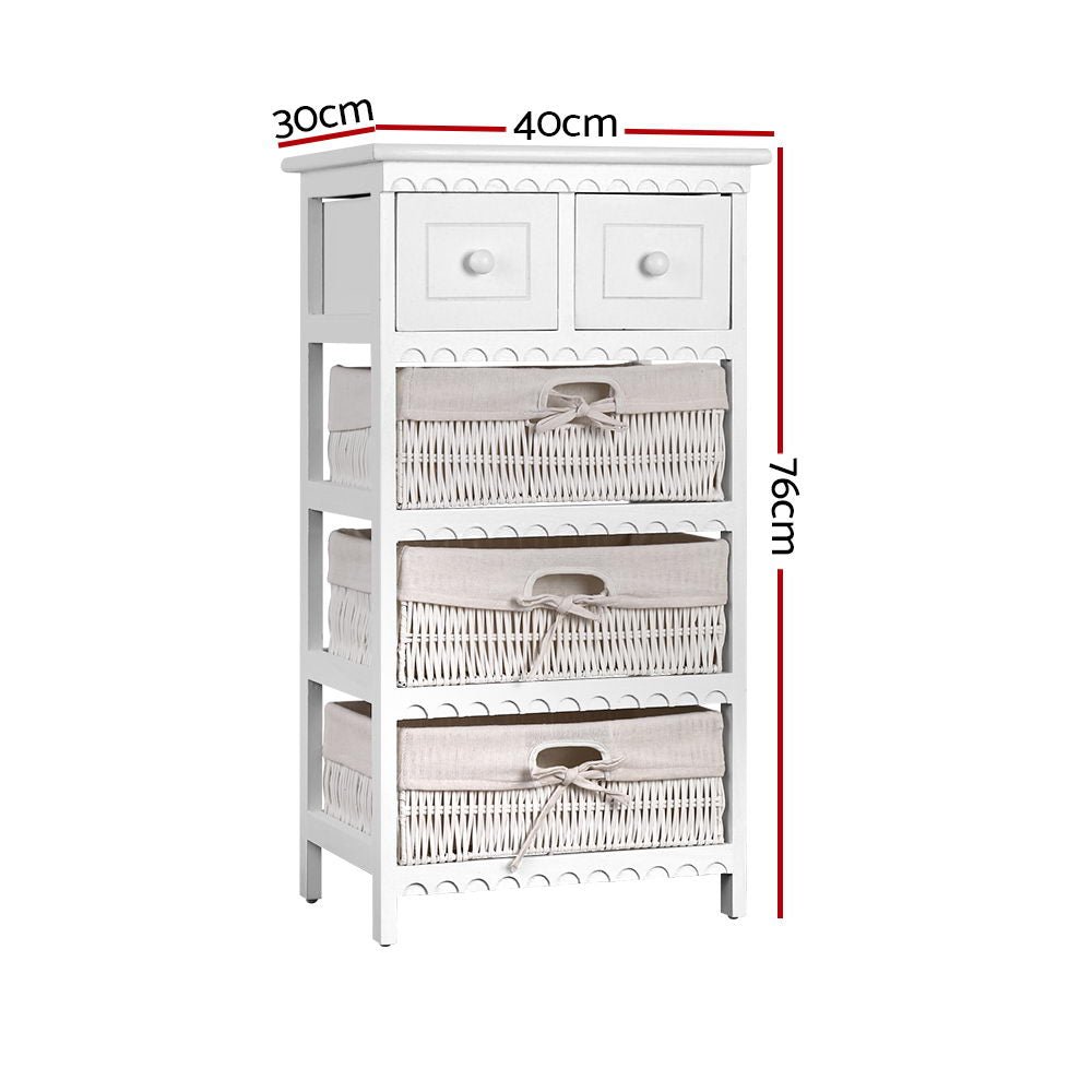 3 Basket Storage Drawers - White - Bedzy Australia
