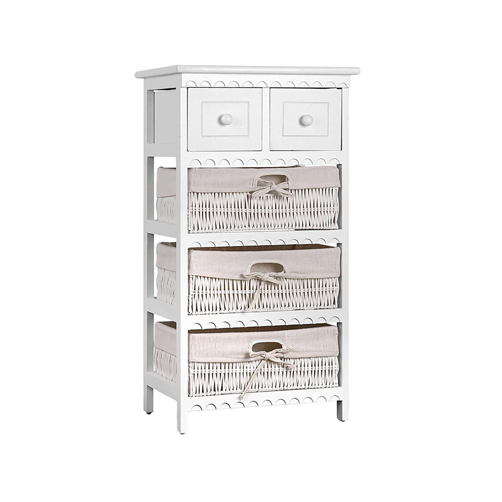 3 Basket Storage Drawers - White - Bedzy Australia