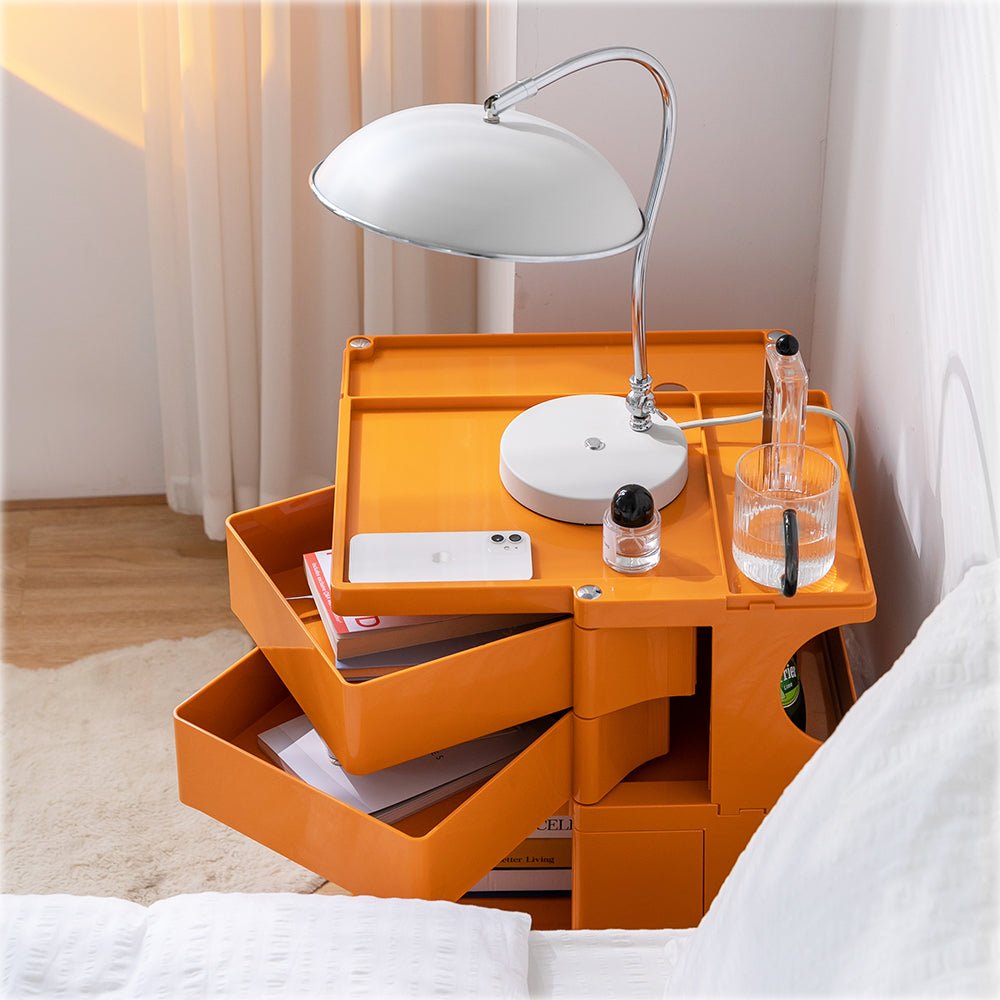 3 Tier Bedside Table Organizer Orange - Bedzy Australia