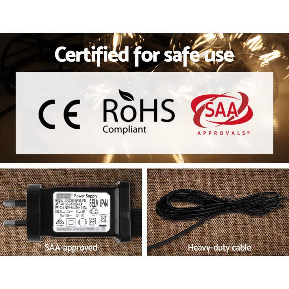 41m LED Festoon String Lights 40 Bulbs Kits Wedding Party Christmas G80 - Bedzy Australia