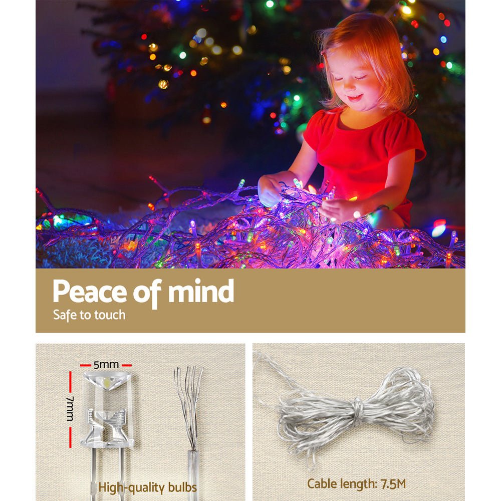 500 LED Solar Powered Christmas Icicle Lights 20M Outdoor Fairy String Party Multicolour - Bedzy Australia