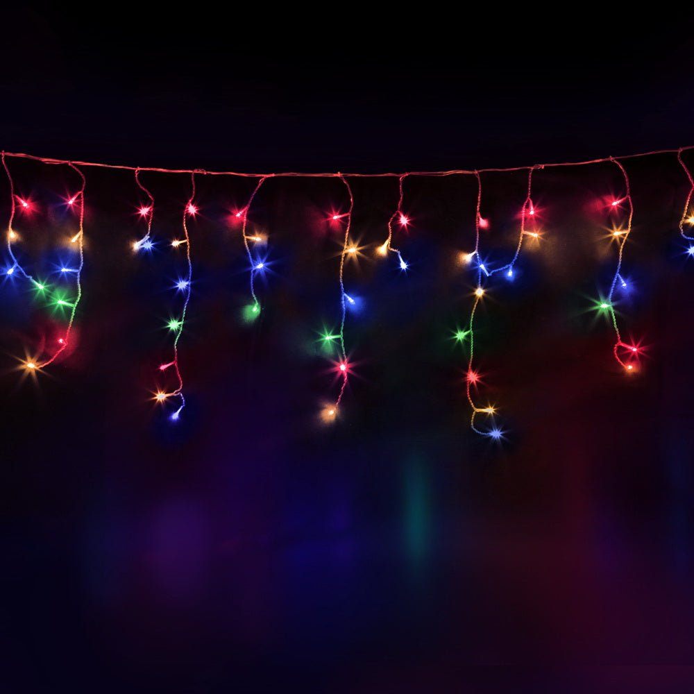 500 LED Solar Powered Christmas Icicle Lights 20M Outdoor Fairy String Party Multicolour - Bedzy Australia