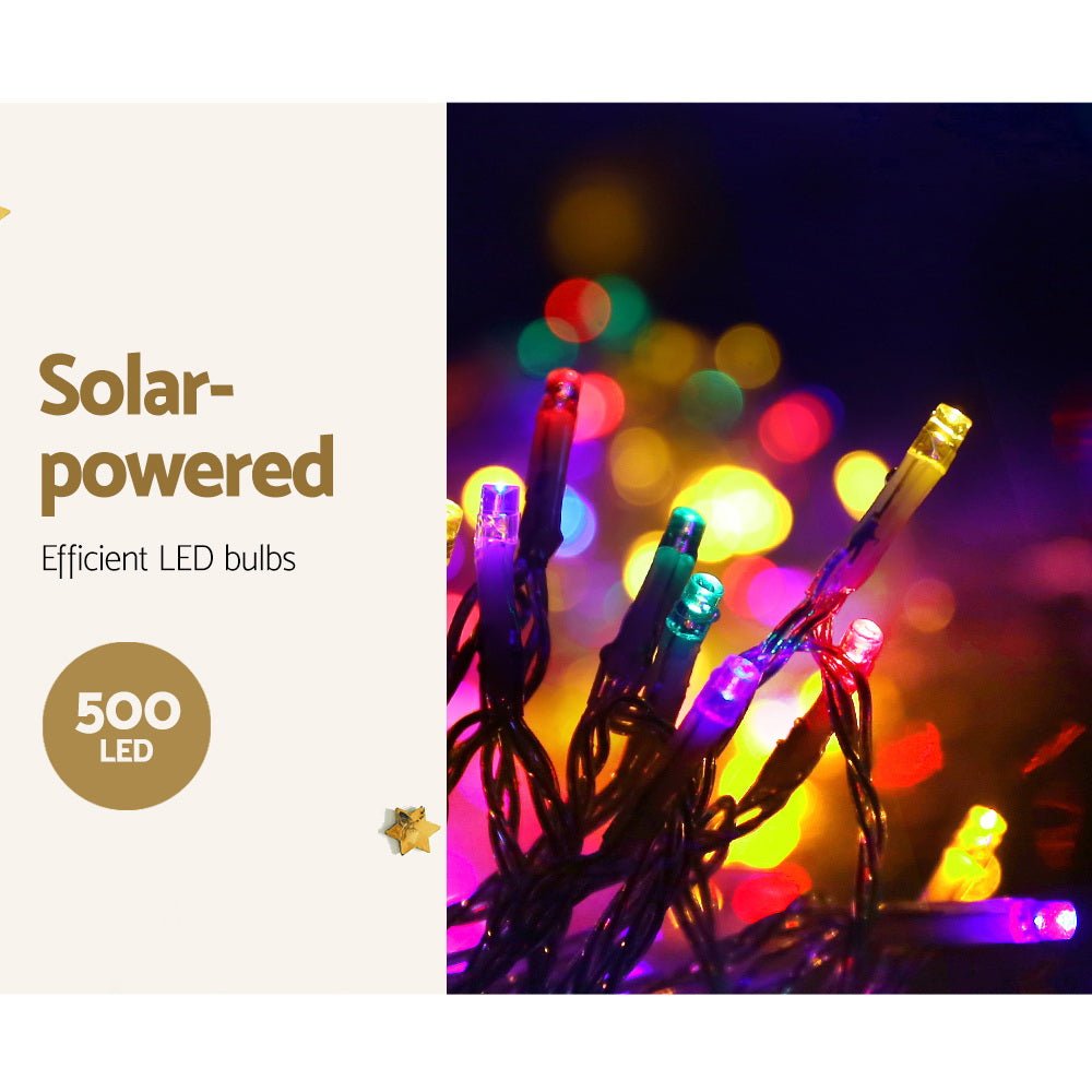 500 LED Solar Powered Christmas Icicle Lights 20M Outdoor Fairy String Party Multicolour - Bedzy Australia