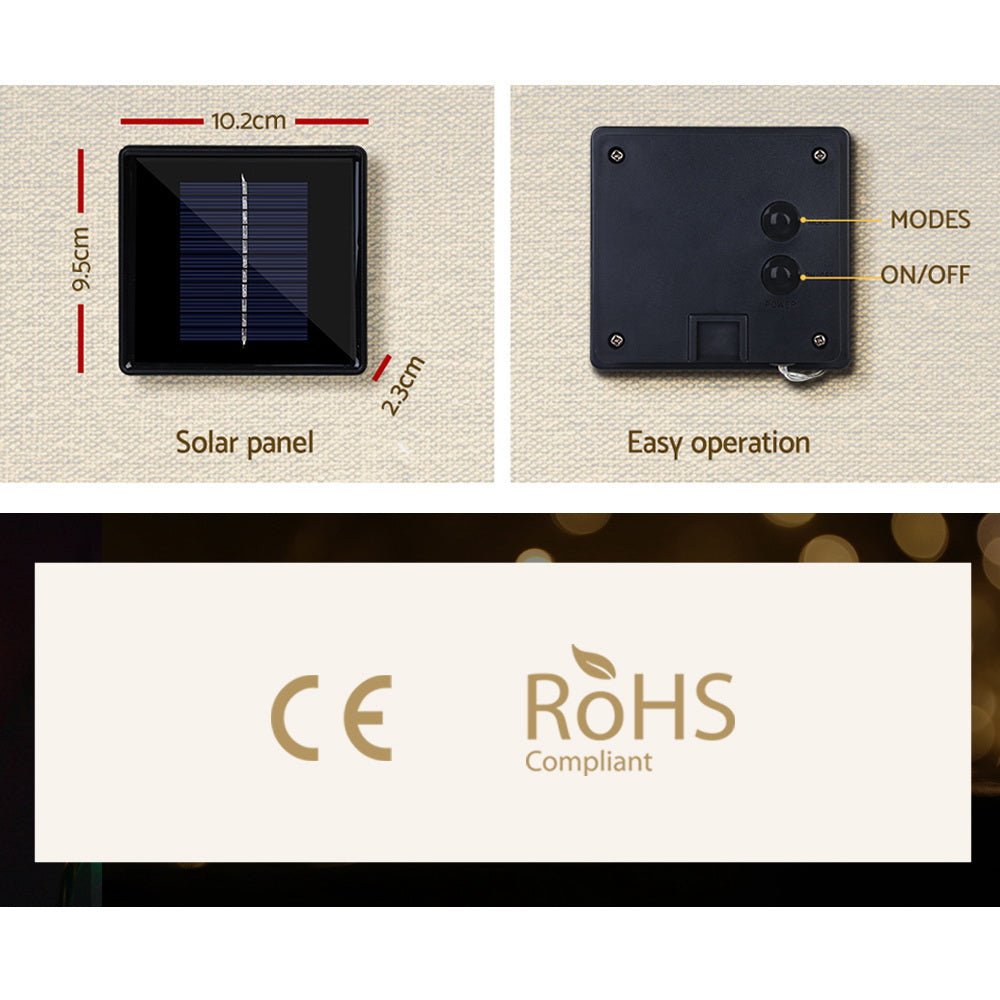 500 LED Solar Powered Christmas Icicle Lights 20M Outdoor Fairy String Party Warm White - Bedzy Australia