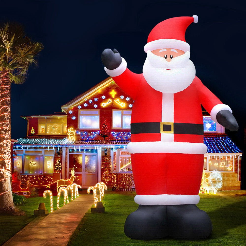 5M Christmas Inflatable Santa Decorations Outdoor Air-Power Light - Bedzy Australia