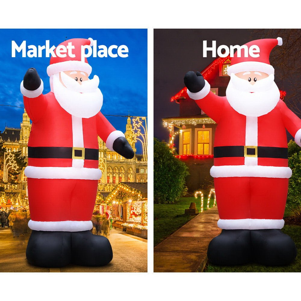 5M Christmas Inflatable Santa Decorations Outdoor Air-Power Light - Bedzy Australia