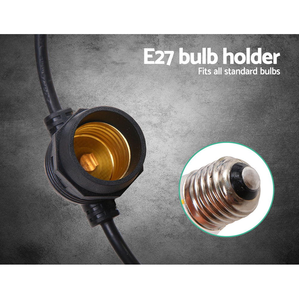 65m Festoon String Lights Christmas Bulbs Party Wedding Garden Party - Bedzy Australia