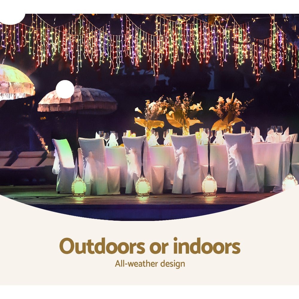 800 LED Christmas Icicle Lights Mutlicolour - Bedzy Australia