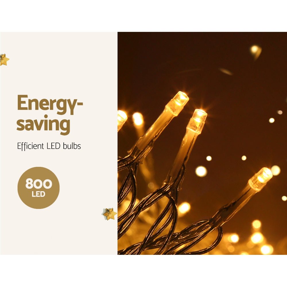 800 LED Christmas Icicle Lights Warm White - Bedzy Australia