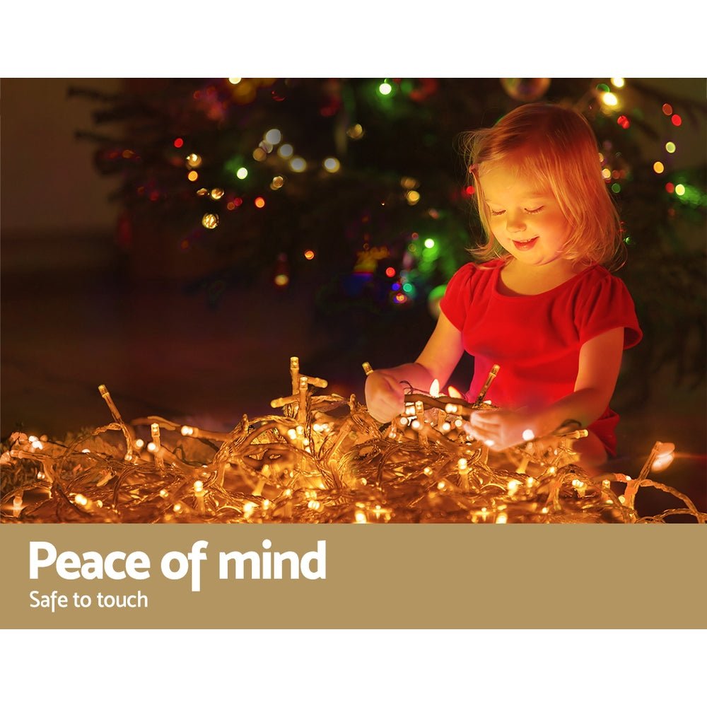 800 LED Christmas Icicle Lights Warm White - Bedzy Australia