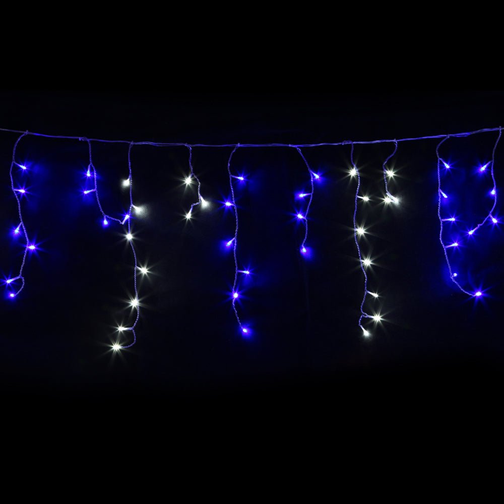 800 LED Christmas Icicle Lights White and Blue - Bedzy Australia