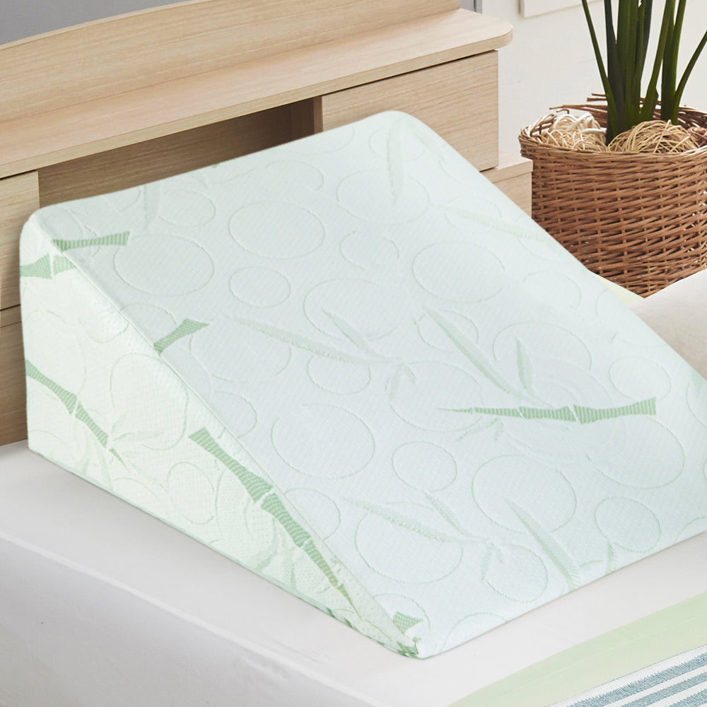 Bedding 2X Memory Foam Wedge Pillow Neck Back Support with Cover Waterproof Bamboo - Bedzy Australia