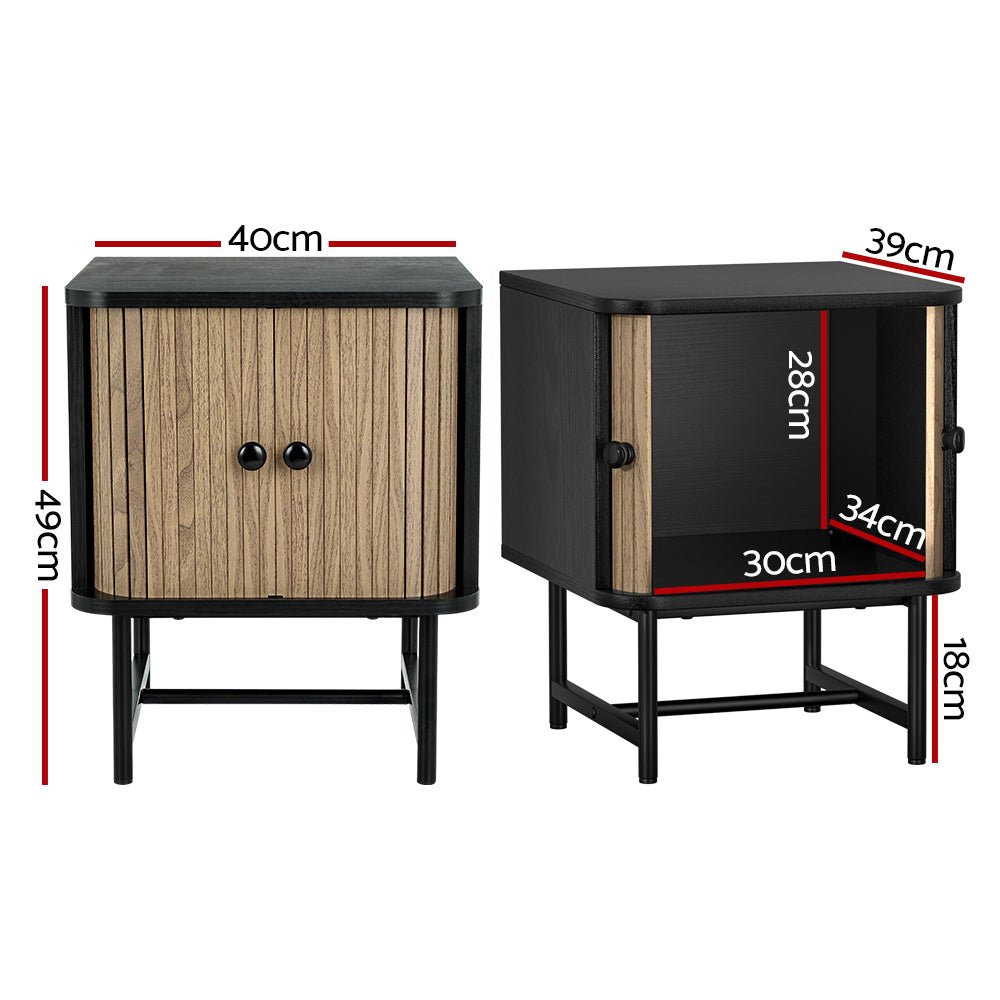 Two Tone Modern Style Bedside Table - Furniture > Bedroom - Bedzy Australia