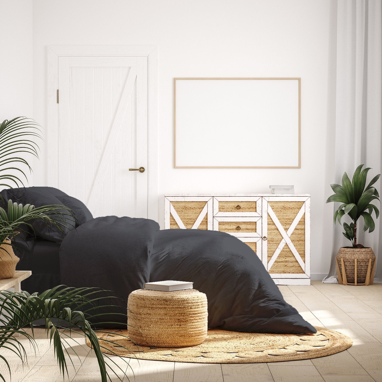 Balmain 1000 Thread Count Hotel Grade Bamboo Cotton Quilt Cover Pillowcases Set Queen Charcoal - Bedzy Australia