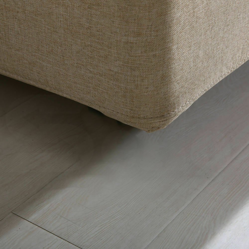 Bendigo Double Size Gas Lift Storage Bed Frame Beige - Bedzy Australia