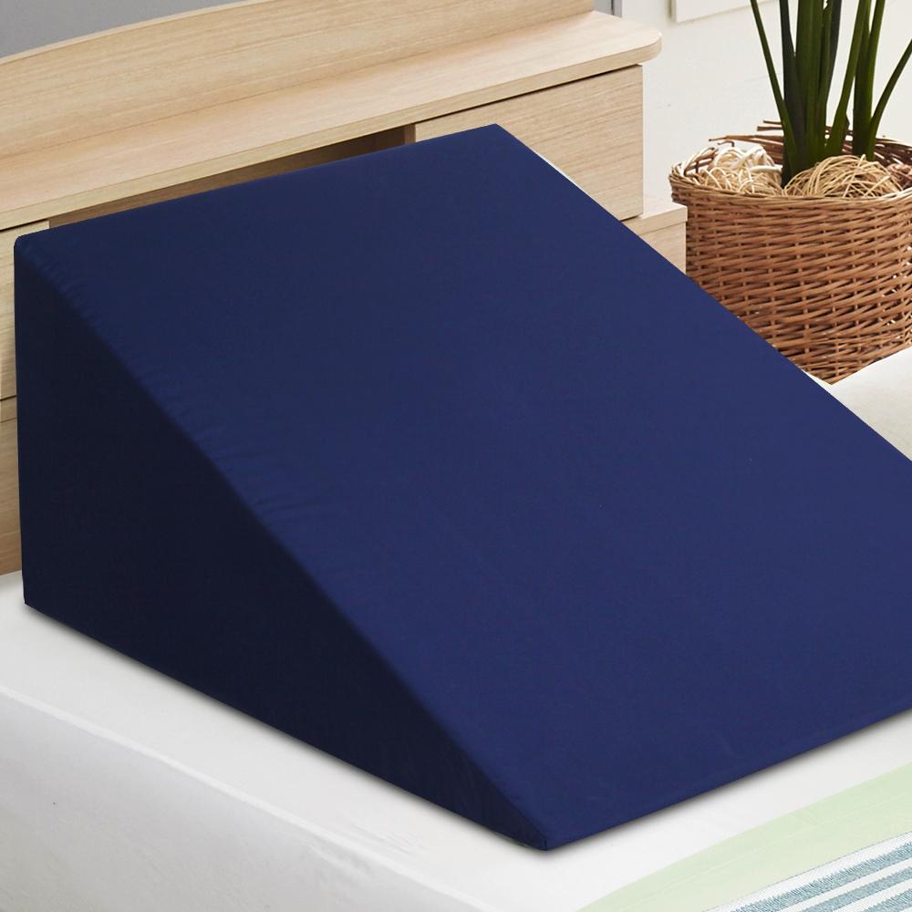 Bedding 2X Memory Foam Wedge Pillow Neck Back Support with Cover Waterproof Blue - Bedzy Australia