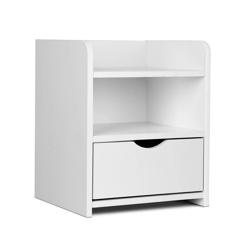 Bedside Table Drawer - White - Bedzy Australia