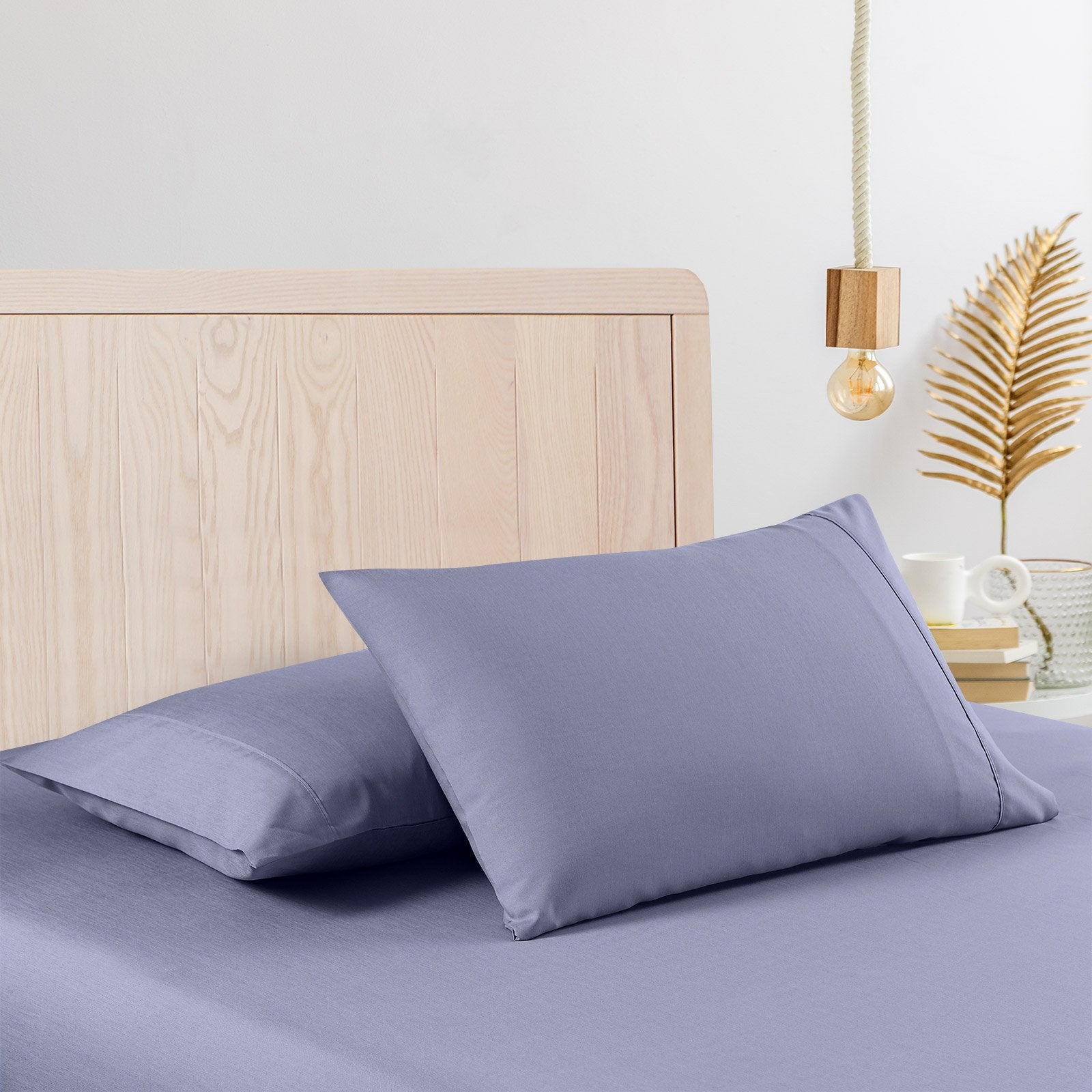 Casa Decor 2000 Thread Count Bamboo Cooling Sheet Set Ultra Soft Bedding Queen Lilac Grey - Bedzy Australia