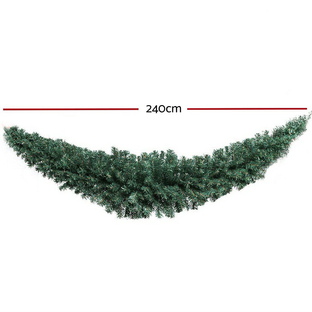 Christmas Garland 2.4M Xmas Tree Decoration Green - Bedzy Australia