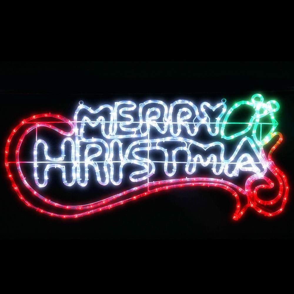 Christmas Motif Lights LED Rope Merry Xmas Waterproof Colourful - Bedzy Australia