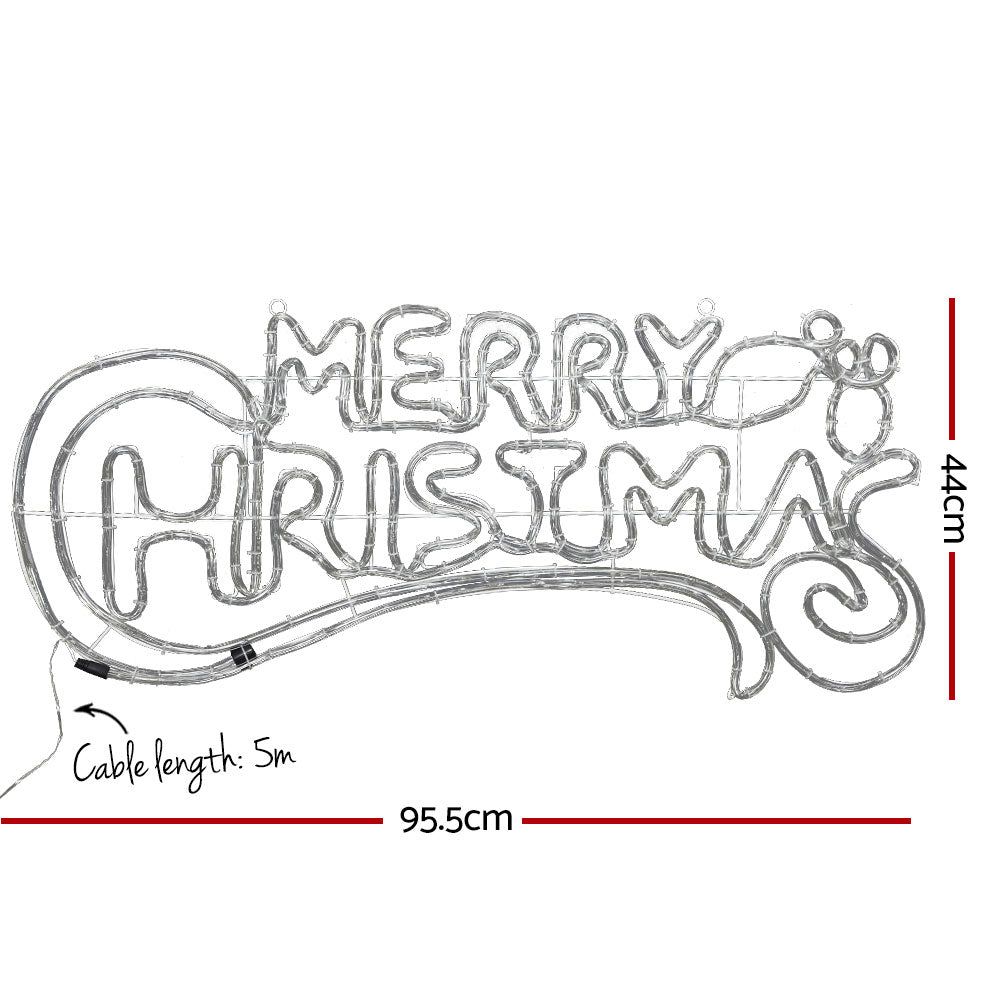 Christmas Motif Lights LED Rope Merry Xmas Waterproof Colourful - Bedzy Australia