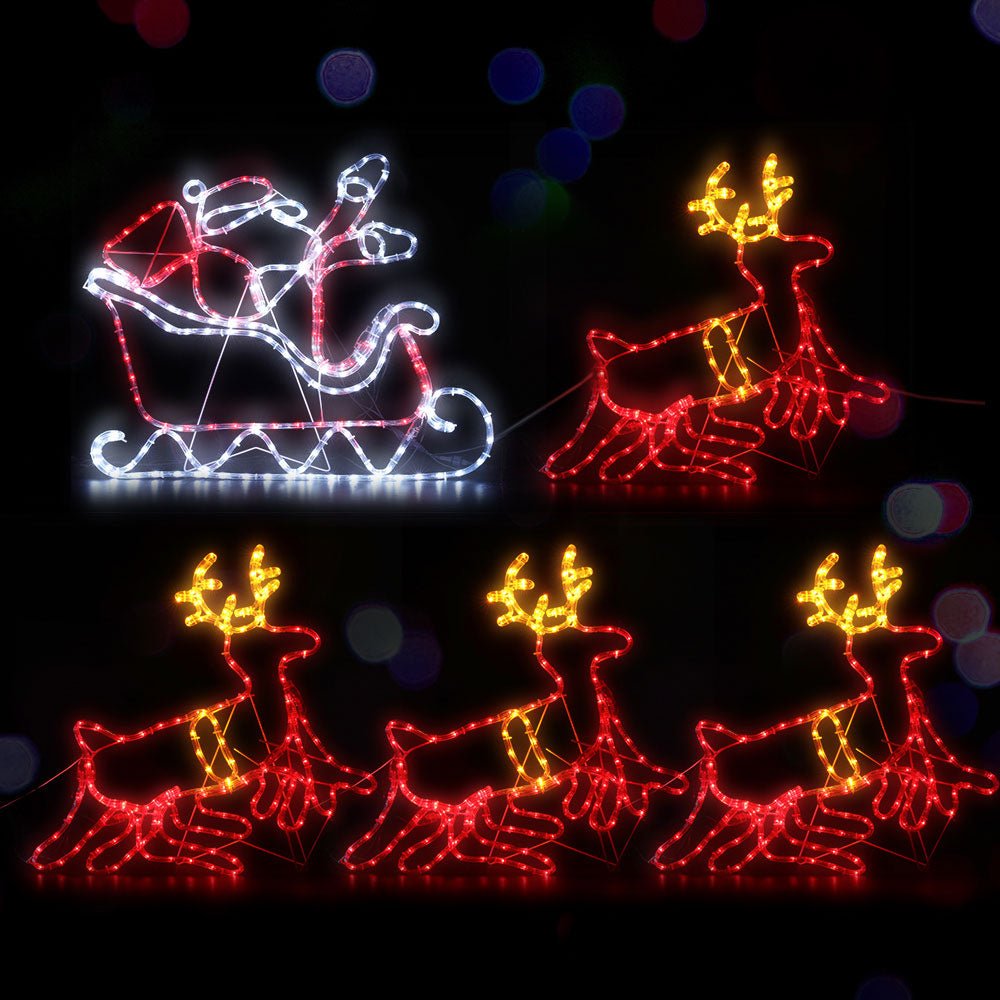 Christmas Motif Lights LED Rope Reindeer Waterproof Colourful Xmas - Bedzy Australia