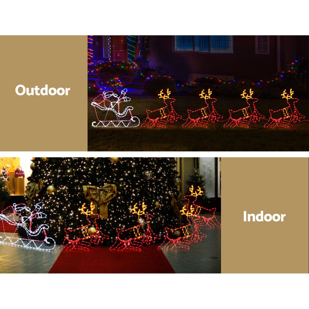 Christmas Motif Lights LED Rope Reindeer Waterproof Colourful Xmas - Bedzy Australia