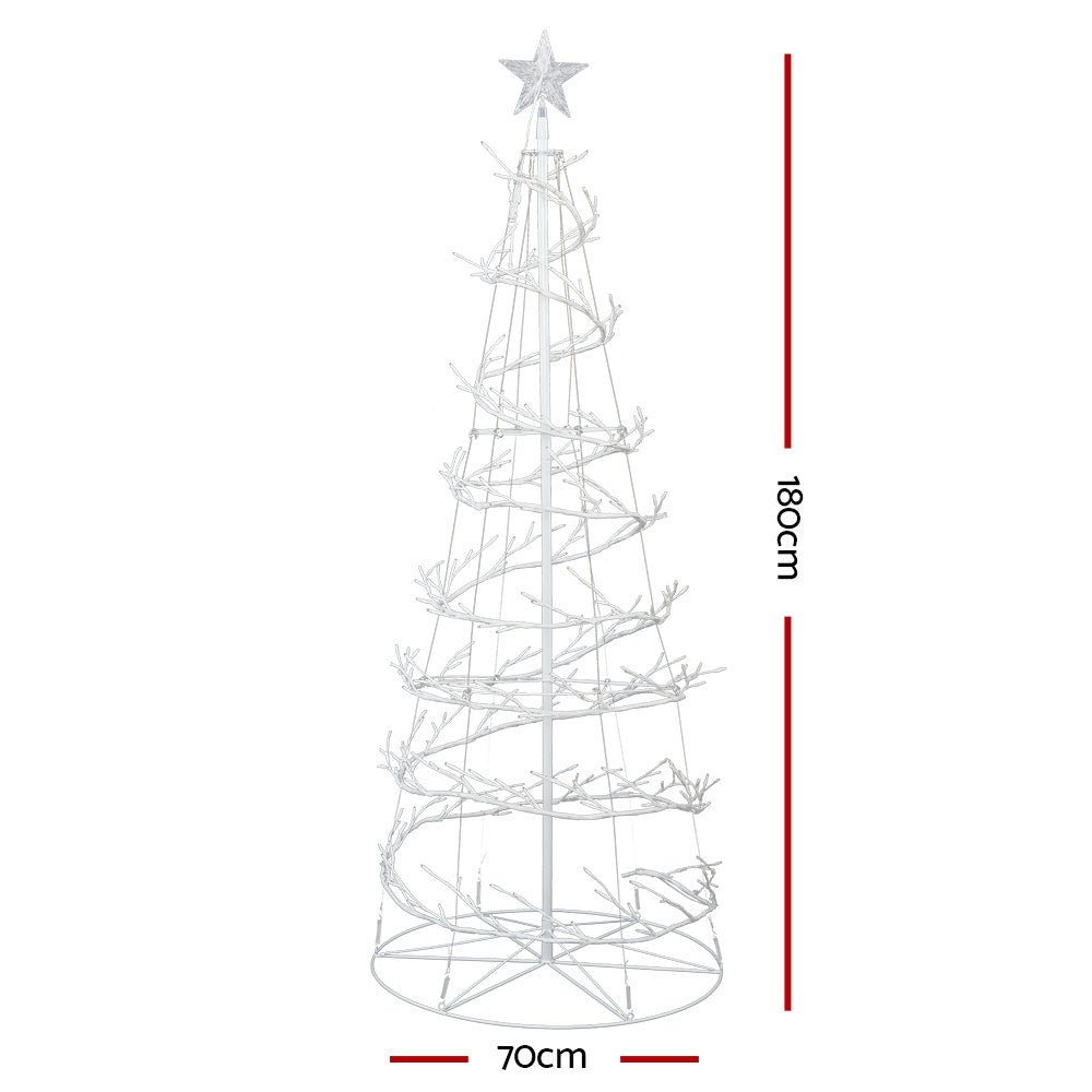 Christmas Tree 1.8M 320 LED Xmas Cold White Lights Optic Fibre - Bedzy Australia