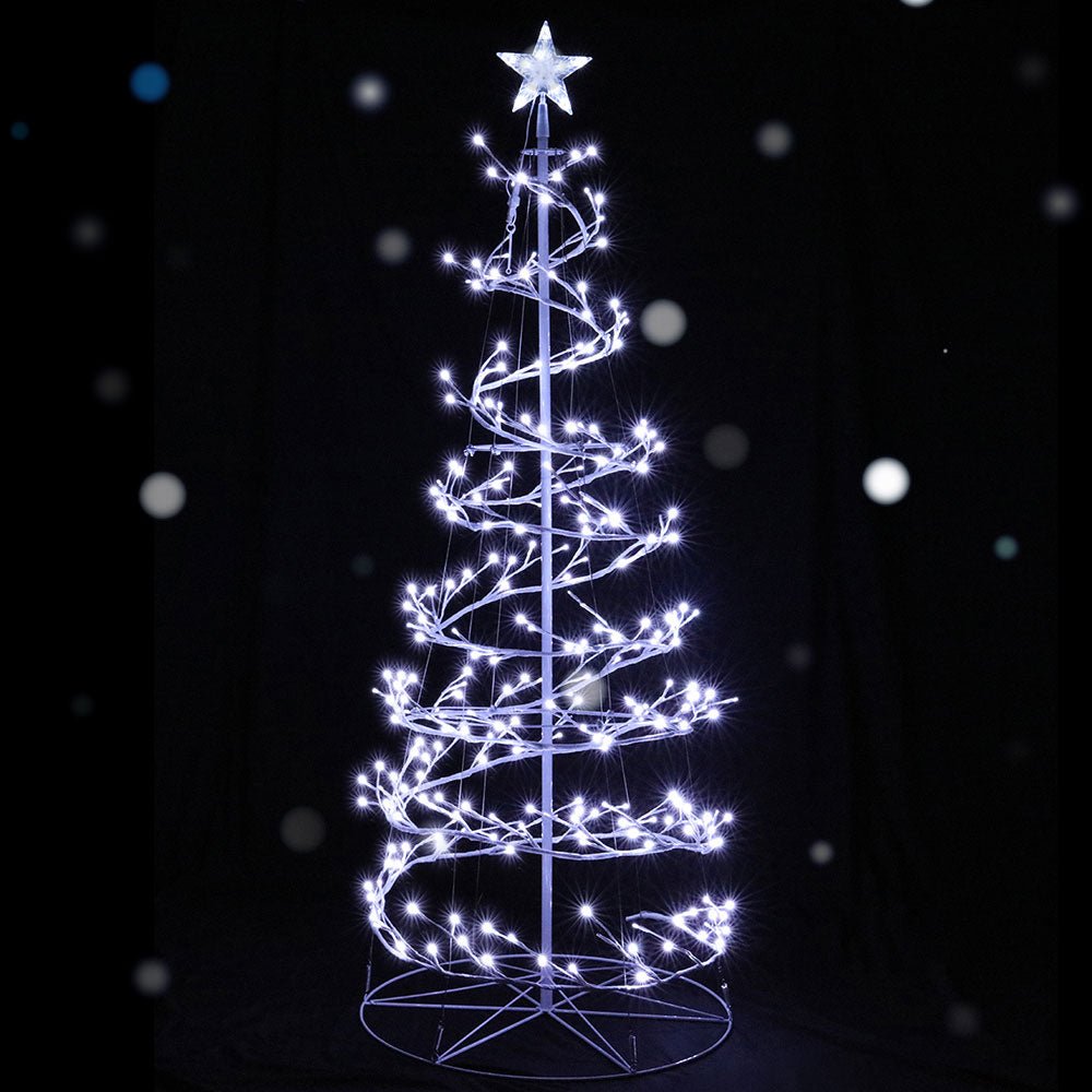 Christmas Tree 1.8M 320 LED Xmas Cold White Lights Optic Fibre - Bedzy Australia