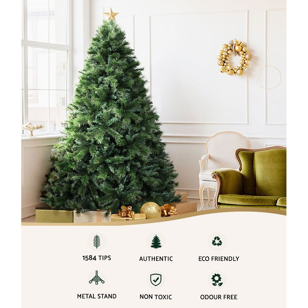 Christmas Tree 2.1M Xmas Trees Decorations Pine-Needle 1584 Tips - Bedzy Australia