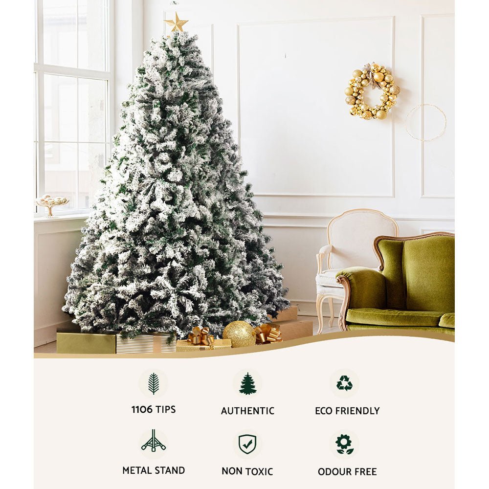 Christmas Tree 2.1M Xmas Trees Decorations Snowy 1106 Tips - Bedzy Australia