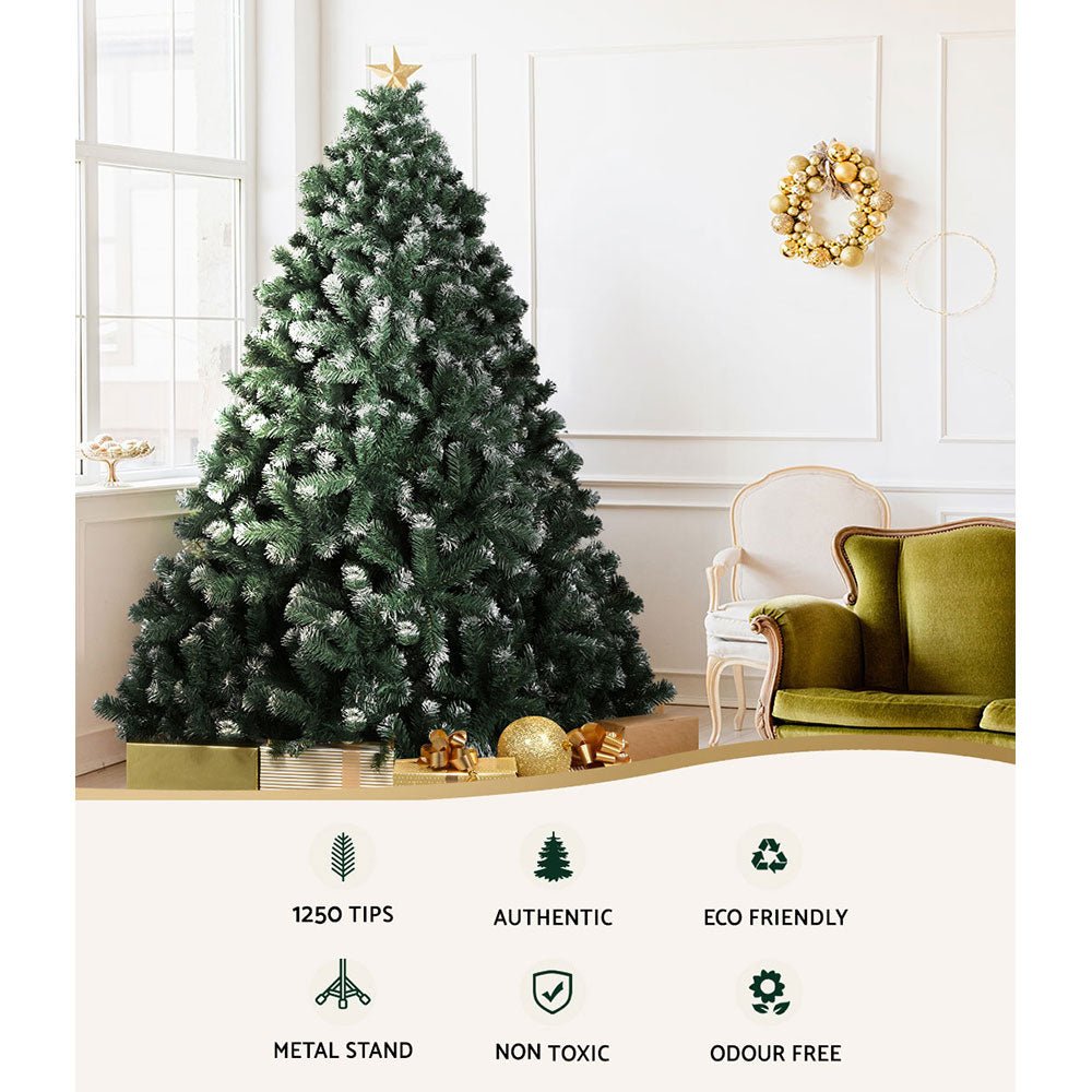 Christmas Tree 2.1M Xmas Trees Decorations Snowy 1250 Tips - Bedzy Australia