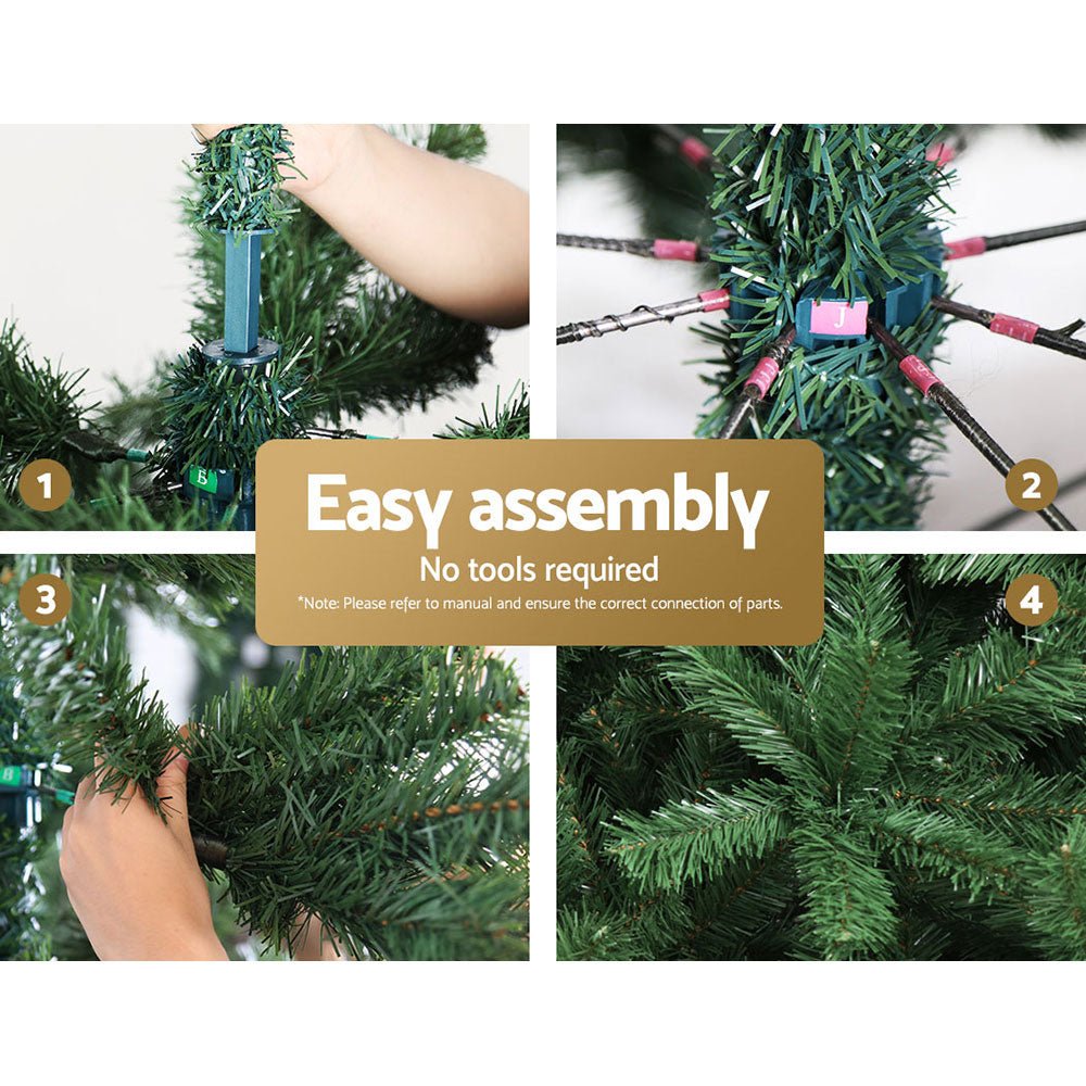 Christmas Tree 2.4M Xmas Trees Decorations Green 1500 Tips - Bedzy Australia