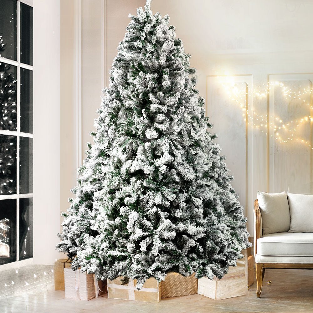 Christmas Tree 2.4M Xmas Trees Decorations Snowy 1500 Tips - Bedzy Australia