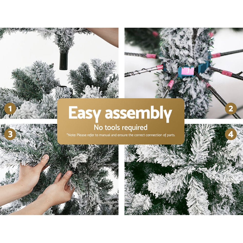 Christmas Tree 2.4M Xmas Trees Decorations Snowy 1500 Tips - Bedzy Australia