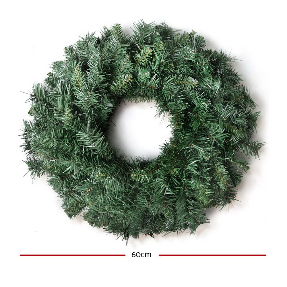 Christmas Wreath 60cm Xmas Tree Decoration Green - Bedzy Australia