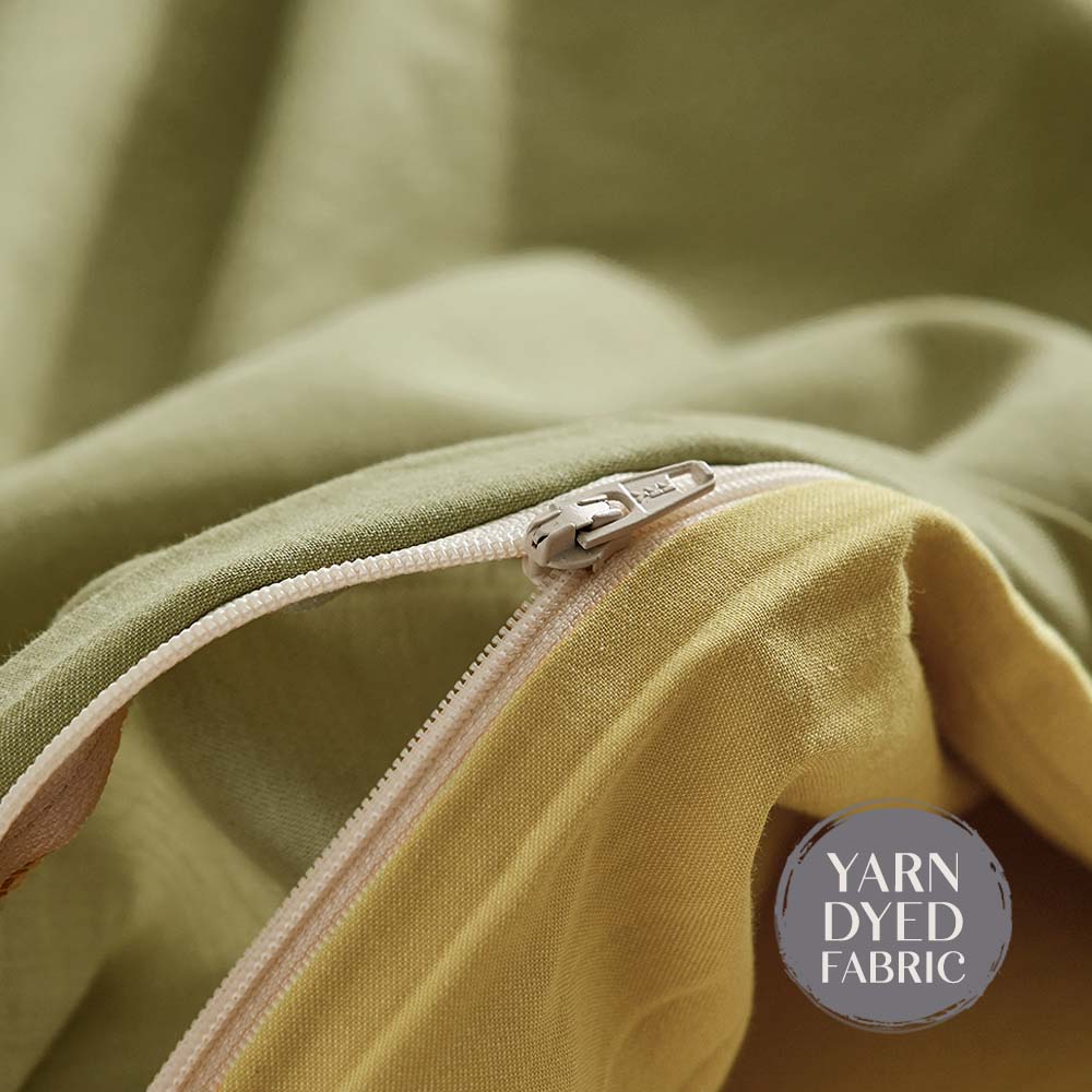 Deluxe Duvet Cover Quilt Set Double Flat Cover Pillow Case Yellow Inspired Double - Bedzy Australia