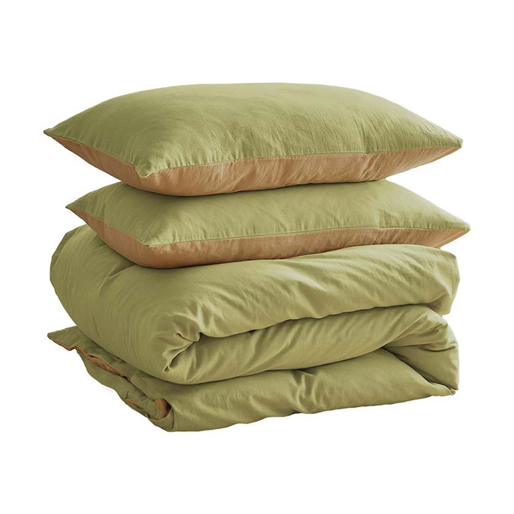 Deluxe Duvet Cover Quilt Set Double Flat Cover Pillow Case Yellow Inspired Double - Bedzy Australia