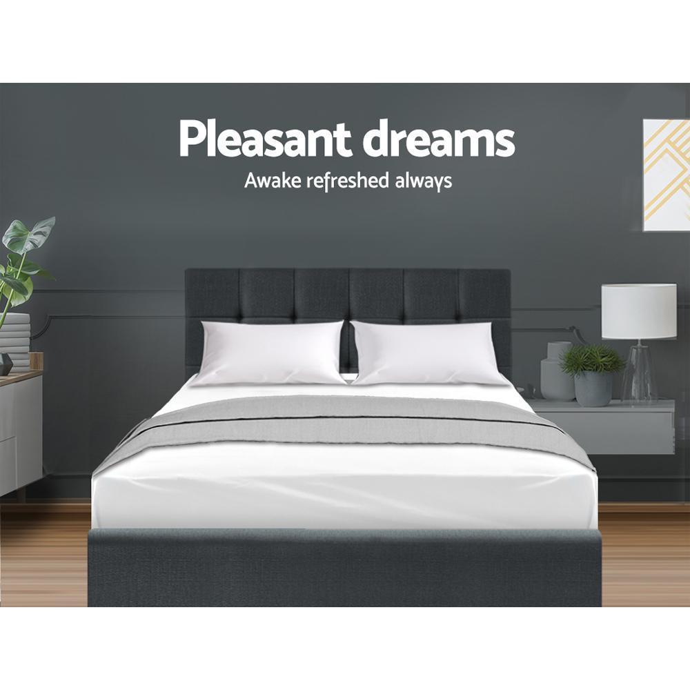 Double Package | Agnes Bed Charcoal & Glay Bonnell Spring Mattress (Medium Firm) - Bedzy Australia