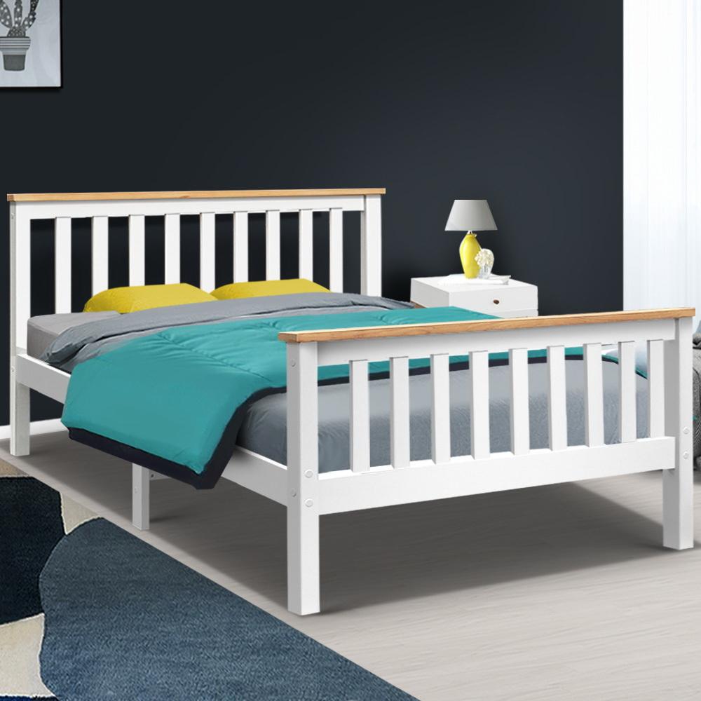 Double Package | Kewarra Bed White & Normay Series Pillow Top Mattress (Medium Firm) - Bedzy Australia