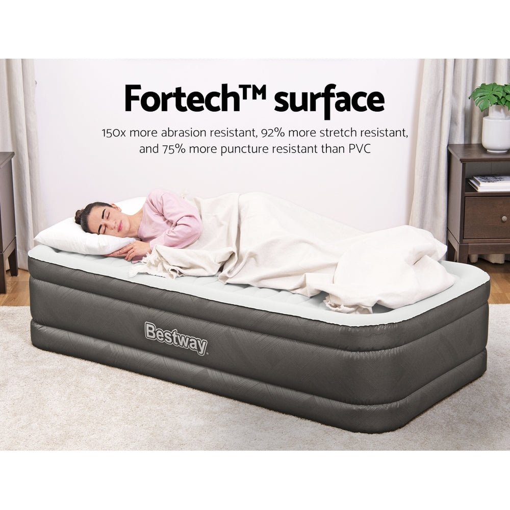 46 CM Thickness Fortech™ Air Bed Inflatable Mattress with Built in Pump - Single Size - Outdoor > Camping - Bedzy Australia