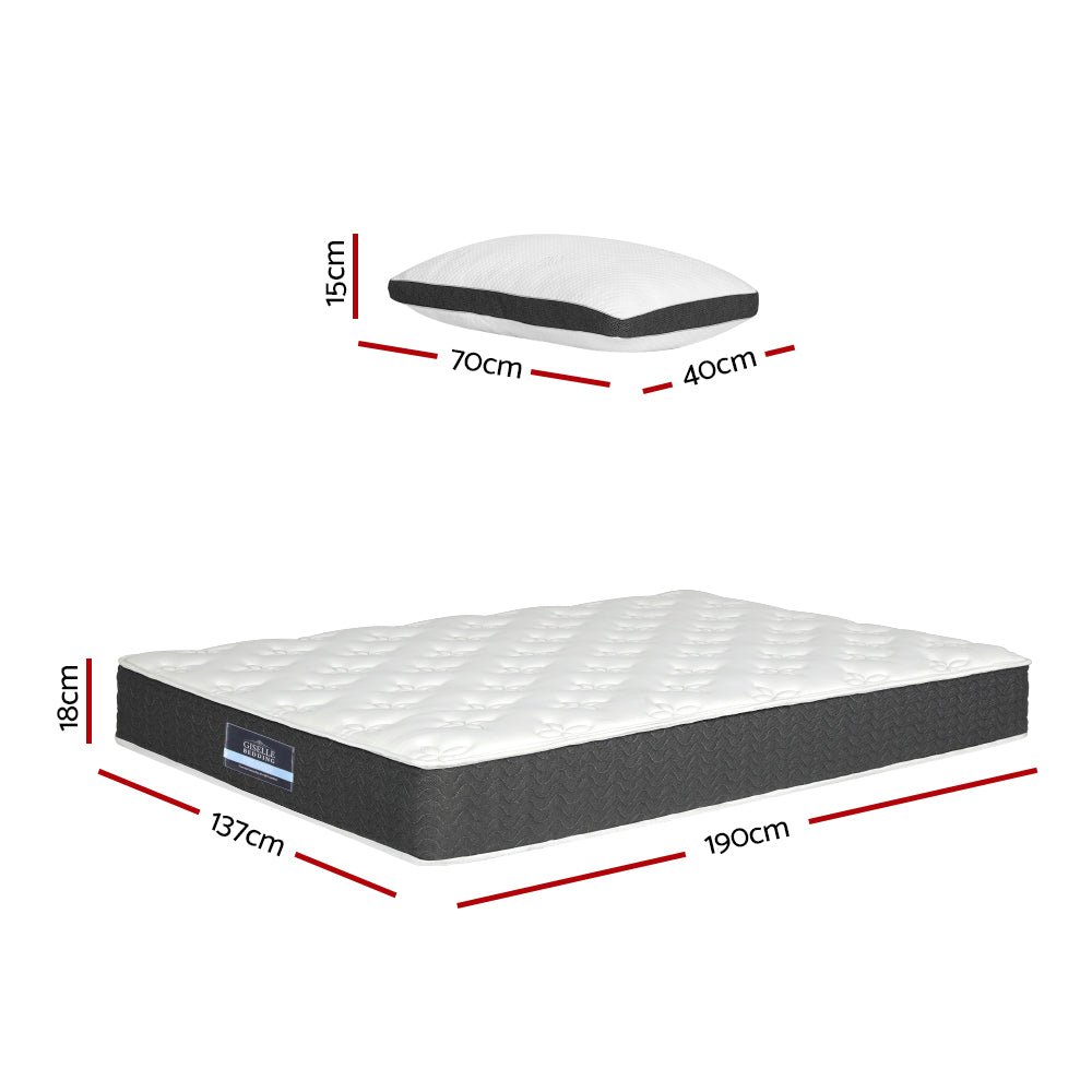 Aura Series Medium Soft Mattress With Bonus Pillows - Double - Furniture > Mattresses - Bedzy Australia