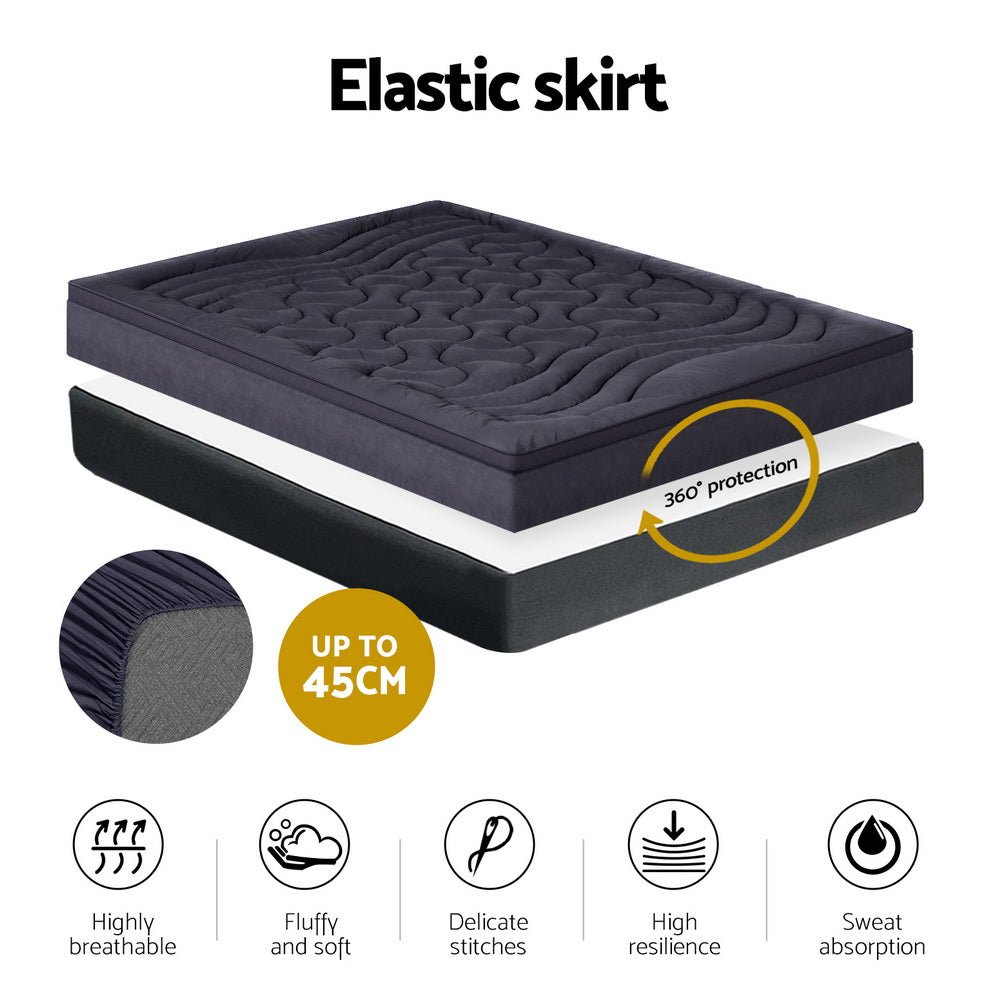 Microfibre 3-Zone Pillowtop Mattress Topper - King - Home & Garden > Bedding - Bedzy Australia