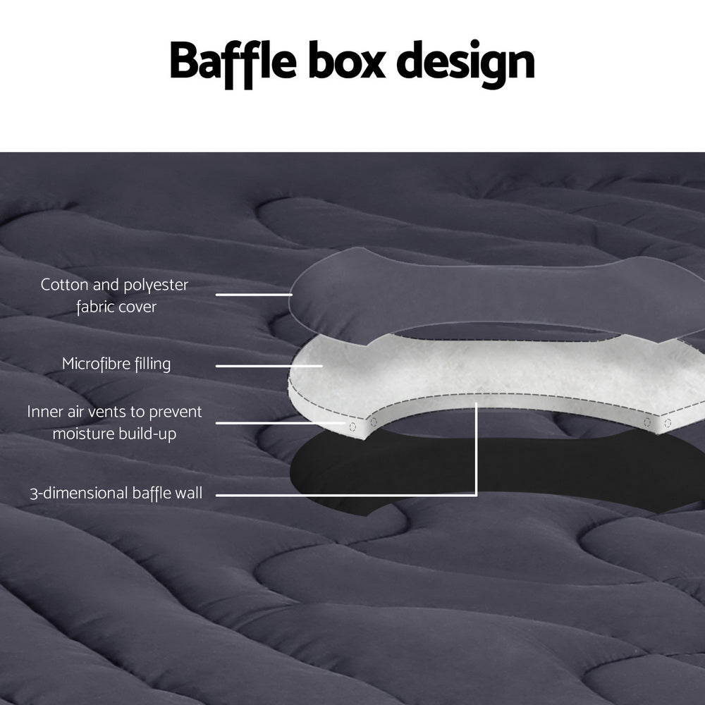 Microfibre 3-Zone Pillowtop Mattress Topper - King - Home & Garden > Bedding - Bedzy Australia