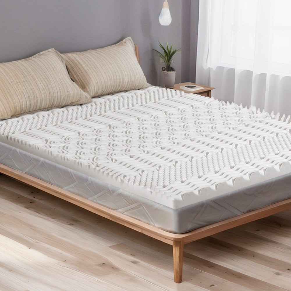 7-Zone Airflow Memory Foam Mattress Topper 8cm Thick - Single - Furniture > Mattresses - Bedzy Australia