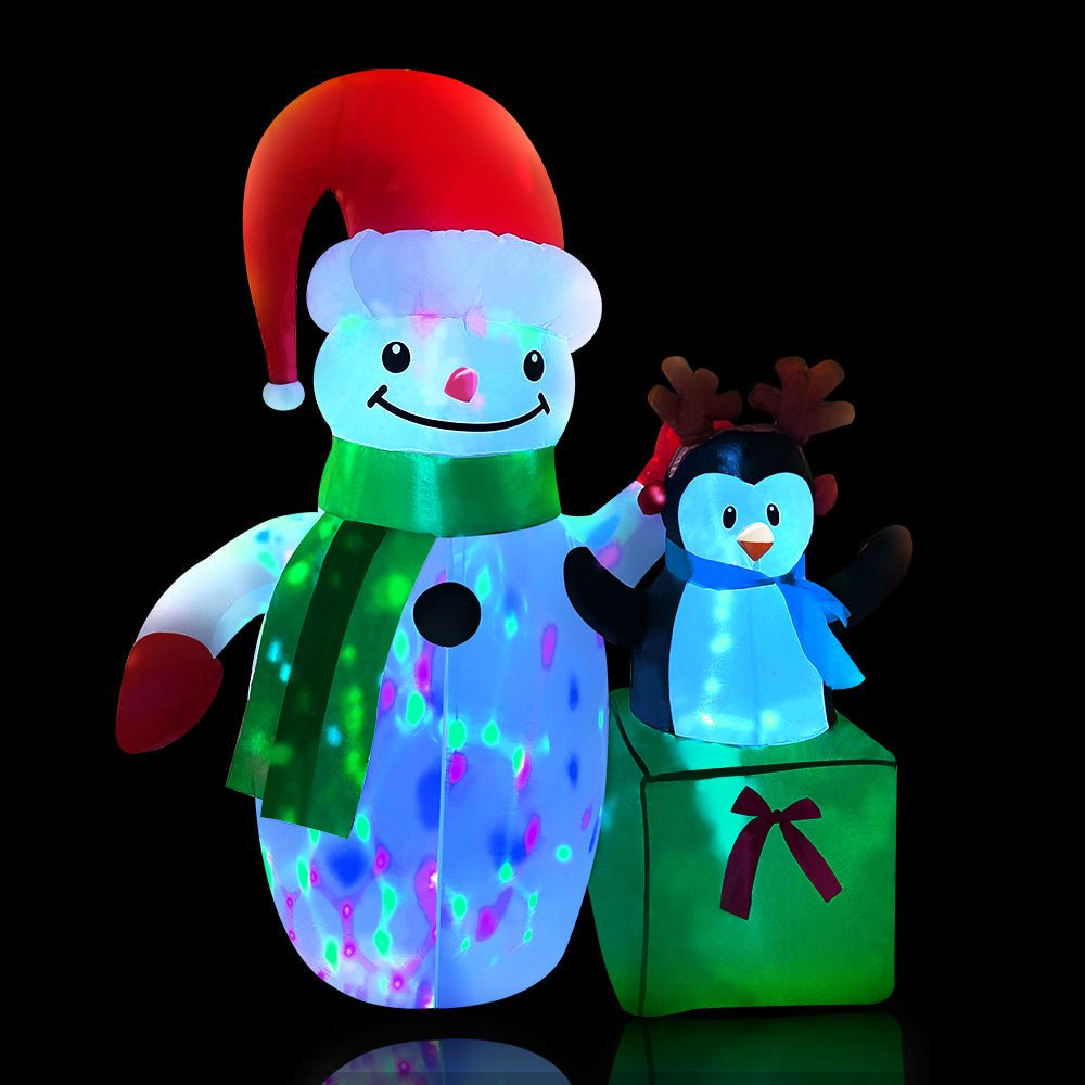 Inflatable Christmas 2.4M Snowman LED Lights Outdoor Decorations - Bedzy Australia