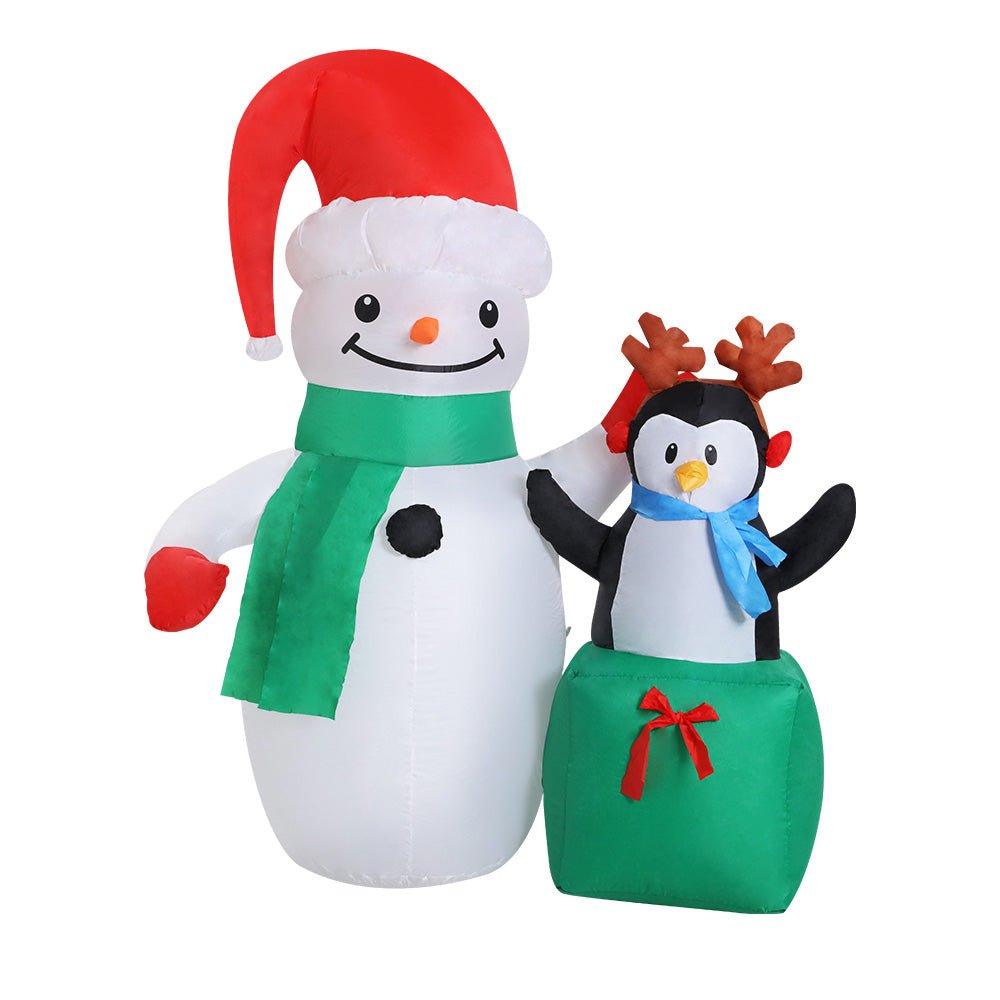 Inflatable Christmas 2.4M Snowman LED Lights Outdoor Decorations - Bedzy Australia